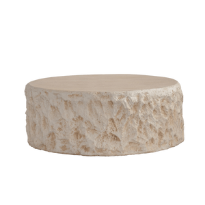 Table basse beige de style moderne du milieu du siècle, design vintage imitation pierre pour salon - Product Image 3