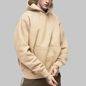 Wholesale High Quality 100% Cotton 400gsm Heavyweight Wholesale Blank Custom Fleece Pullover Oversized Men's Hoodies - Product Image 2