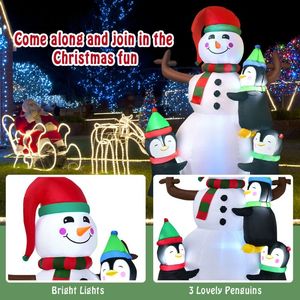 Pupazzo di Neve Gonfiabile Rapido da 6 Piedi e Pinguini per Decorazioni Natalizie da Esterno - Product Image 6