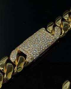 Cadena Cubana Lisa de Plata 925 de 22MM con Corte Brillante Redondo, Bañada en Rodio/Plata, para Hombres y Mujeres, Aniversario de Compromiso - Product Image 3