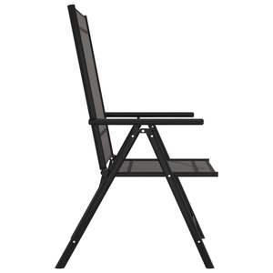 Ensemble de 6 chaises de jardin en aluminium noir, design pliable standard - Product Image 4