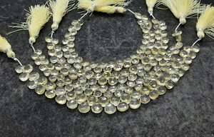 Cuentas de Cuarzo Limón Natural AAA, Facetadas en Forma de Corazón, 7-8MM, Hilo de 8 Pulgadas, Cuentas de Cuarzo Limón Natural al por Mayor - Product Image 2