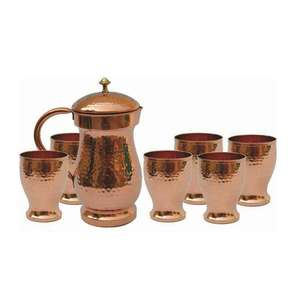 Jarra Moderna Bold Blossom 100% Cobre Puro Martillado con Asa, Embalaje en Caja Cilíndrica, a Prueba de Fugas, Apta para Lavavajillas, Grande - Product Image 4