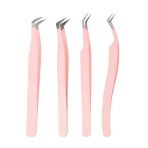 Ensemble de pinces professionnelles pour extensions de cils avec étui, pinces en acier inoxydable allemand, pinces d'isolation pour volume - Product Image 2