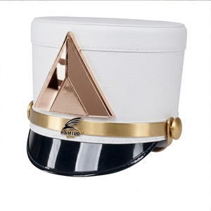 Bicorne maritime noir, coiffe historique avec garnitures tressées opulentes, couvre-chef de luxe, casquette Shako - Product Image 4