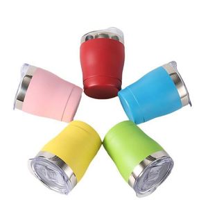 Tasse à lait portable de 260 ml en acier inoxydable 304 à double paroi isolée, tasse de petit-déjeuner incassable pour enfants avec paille - Product Image 5