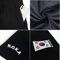 MACI KIDS Short de bain sportif pour homme noir 100% polyester à taille mi-haute élastique, séchage rapide, respirant, avec logo R.O.K.A en satin