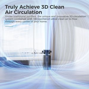 Ventilatore Purificatore d'Aria Oscillante 2 in 1 con WiFi Intelligente e Filtro Lavabile, Copre 1980 Piedi Quadrati, Grigio, per Tutta la Casa - Product Image 3