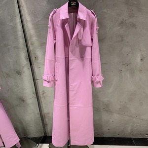 Trendy Fashion Women Cowhide Long Coats <b>Sheepskin</b> Leather <b>Jackets</b> For Women's Wholesale Women Genuine Leather Long Coat - Product Image 1