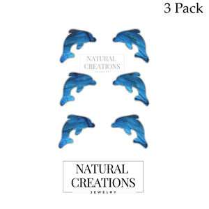 Pendientes de Plata de Ley 925 con Labradorita en Forma de Delfín, Engaste de Bisel, Acabado de Alta Calidad, Regalo Ideal para Aniversario - Product Image 2