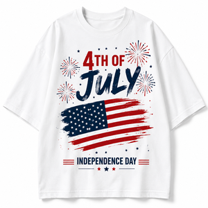 T-shirts surdimensionnés personnalisés pour la Journée de l'Indépendance de 15 pays, 100 % coton, streetwear patriotique, vente en gros, t-shirts graphiques pour la Journée nationale - Product Image 1