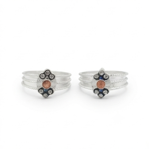 DIVYORO ELEGANT CIRCULAR STONE <b>TOE</b> <b>RING</b> - Product Image 1