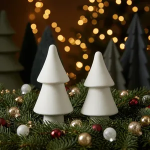 Handmade Collection Modern Resin <b>Christmas</b> <b>Tree</b> Decor Miniature Pine Shape <b>Tabletop</b> Indoor White Durable Eco Friendly Customized - Product Image 2