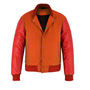 Blousons universitaires en cuir/laine, style Hole Salle, à manches blanches, pour l'hiver, en vente en ligne à prix abordable - Product Image 4