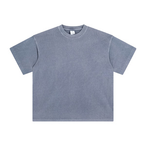 Wholesale Custom <b>Y2K</b> Streetwear Oversized 100% Cotton Knitted T-<b>Shirt</b> Acid Wash 250 Gsm Heavyweight Breathable High Quality - Product Image 6
