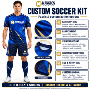 Maillots de football à manches courtes, ensembles d'uniformes d'entraînement d'équipe, 100% polyester, respirant, séchage rapide, personnalisable avec le nom de l'équipe, unisexe, adulte - Product Image 6