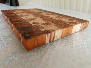 Grande planche à découper en bois, planche de service, planche à charcuterie et à fromage pour la cuisine, en bois de teck naturel |   Couleur naturelle - Product Image 3