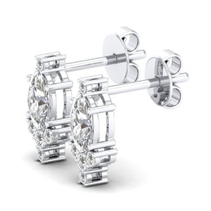 REYES Exquisite 925 Sterling Silver Oval Cut 0.91 Carat CVD Lab Grown Diamond Screw Back <b>Stud</b> <b>Earrings</b> For Women <b>Fine</b> Jewelry - Product Image 3