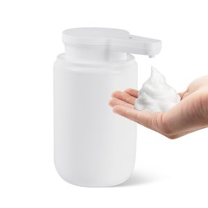 Dispensador de Jabón Automático Recargable de 300 ml/10 oz, Moderno, Sin Contacto, 2 Niveles Ajustables, Contenedor de Espuma con Indicador, Blanco - Product Image 1