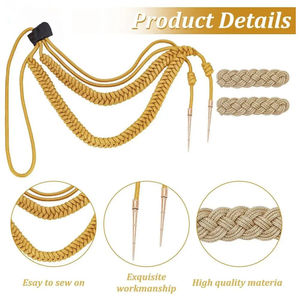 Cordón de Hombro Trenzado Personalizado Premium con Gancho, Cordón de Aiguillette para Vestimenta Formal, Ceremonias y Uso Profesional - Product Image 5