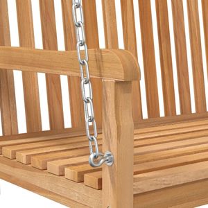 Banc balançoire en teck massif naturel, mobilier de patio durable, taille standard - Product Image 6