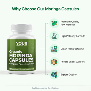 Capsules de feuilles de Moringa biologiques, complément alimentaire, fabricant OEM, étiquette privée - Product Image 5