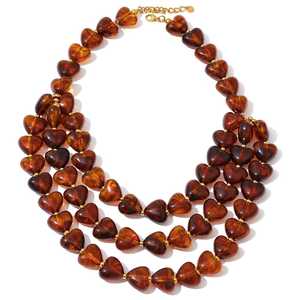 Collier artisanal en résine écologique, forme personnalisée, perles en forme de cœur, collier à plusieurs brins, bijoux statement, artisanat d'ange, Saint-Valentin - Product Image 1