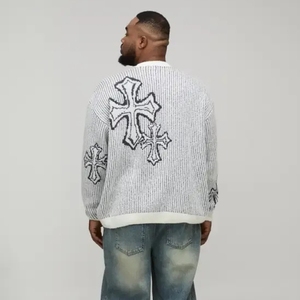 Pull unisexe respirant en laine/cachemire de haute qualité à manches longues pour le printemps avec logo frontal - Product Image 3