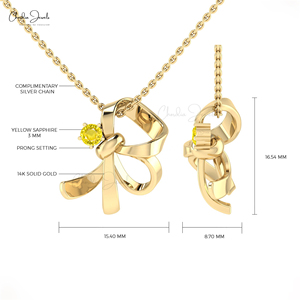 Verified Seller Handmade 14k <b>Solid</b> <b>Gold</b> <b>Pendant</b> 3mm Solitaire Yellow Sapphire Gemstone <b>Pendant</b> Top Wholesale Suppliers - Product Image 4