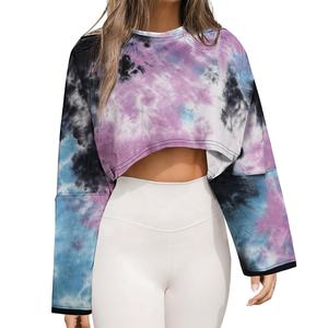 Drop Women Streetwear Top corto de manga larga Ropa deportiva perfecta Sudaderas de cuello redondo Jersey recortado personalizado - Product Image 3