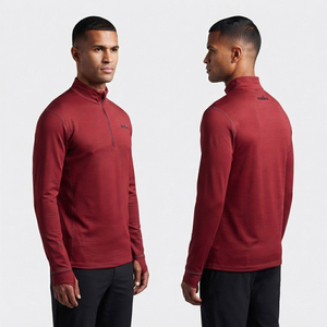 Stand Collar <b>Men</b> Half Zipper <b>Top</b> Long Sleeve Slim Fit Gym Fitness <b>Top</b> Custom Printed <b>Men</b> Thumb Loop Shirt <b>Men</b> Quick Dry Yoga <b>Top</b> - Product Image 3