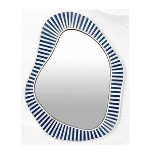 Espejo Decorativo de Madera Hecho a Mano con Incrustaciones de Hueso, Diseño Floral, Marco de Espejo para Sala de Estar, Dormitorio, Pasillo, Decoración del Hogar, Entrada - Product Image 6