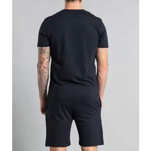 Produit en promotion, nouvelle arrivée, t-shirts et shorts d'été pour hommes, en coton, couleur contrastée, ensembles pour hommes adultes, OEM - Product Image 5