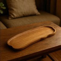 Plateau rectangulaire en bois élégant pour décoration moderne, design Art Déco, utilisation mariage et maison, plateau de service multifonctionnel, bois naturel