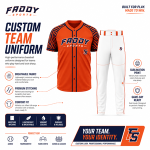 Ensemble d'uniformes de baseball personnalisés sublimés en gros – Maillot et pantalon de performance à boutons intégraux pour l'entraînement d'équipe – Vêtements de sport pour hommes et jeunes - Product Image 5
