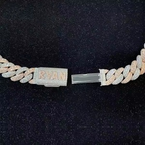 Latest High Quality Hip Hop Rapper Style Link Chain White Gold Tennis Chain with Diamond & <b>Rose</b> Gold Accent Gift for Him - Product Image 3