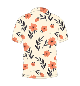 Polo con estampado floral naranja y beige para hombre, camisa de golf informal de manga corta a la moda para verano - Product Image 5