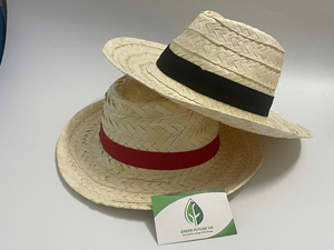 Chapeau de paille Sombrero en herbe naturelle à large bord unisexe pour la plage, les voyages et les fêtes avec bordure en ruban et broderie à la main - Product Image 2