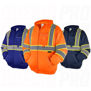 Ropa de Trabajo de Seguridad, Sudadera con Capucha Reflectante de Alta Visibilidad para Hombre, Chaqueta de Uniforme de Trabajo de Seguridad Cálida y Duradera, Alta Visibilidad - Product Image 4