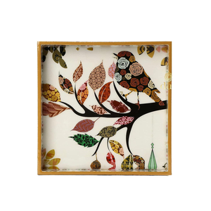 Plateau de service multifonctionnel décoratif fait main de haute qualité, 26L x 26W x 4H centimètres, en MDF et bois, à prix d'exportation - Product Image 2