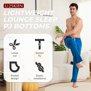 Cotton Jersey <b>Trousers</b> For Men Straight Mid Solid Joggers Pants Soft Yoga Lightweight Athletic Running Lounge Casual Pockets - Product Image 4