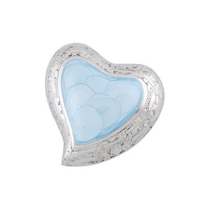 Urne funéraire en forme de cœur, couleur bleu turquoise, avec motif papillon, personnalisable, souvenir commémoratif, urne classique en forme de cœur pour cendres d'animaux de compagnie - Product Image 2