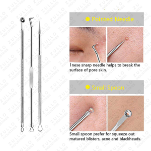 ชุดเครื่องมือดูแลผิวหน้าระดับพรีเมียม 15 ชิ้น ทำจากสแตนเลสสตีล สำหรับกำจัดสิวเสี้ยนและสิวอักเสบ ชุดอุปกรณ์ดูแลผิวหน้าระดับมืออาชีพ - Product Image 4