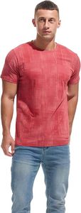 T-shirt à manches courtes pour homme, motif géométrique rouge, coupe ajustée, col rond, séchage rapide, tricoté en polyester, vêtement décontracté - Product Image 6