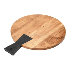 High-Quality Acacia <b>Wood</b> & Bamboo Chopping Board, Versatile Smart <b>Slice</b> Wooden Kitchenware for Cutting & Serving - Product Image 1