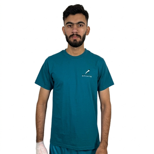 Camiseta de algodón 100% de calidad de marca para hombre, camisetas con cuello redondo y diseño a la moda, camisetas ajustadas de color liso, camisetas de manga corta para hombre - Product Image 4