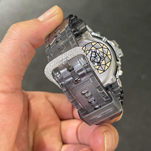 Reloj Deportivo Personalizado con Incrustaciones de Moissanita, Acero Inoxidable, Pantalla Analógica, Movimiento Quaiz, de Lujo para Hombre - Product Image 5