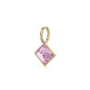 Colgante de Turmalina de 5mm en Oro Amarillo Sólido de 14k con Engaste para Joyería / Piedra de Nacimiento de Octubre / Gema Rosa con Corte Princesa - Product Image 5
