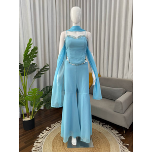 Meilleure collection de vêtements de style indien pour les fêtes, collection de designer en faux georgette avec des broderies de miroirs réels, ensemble sharara en vente - Product Image 1