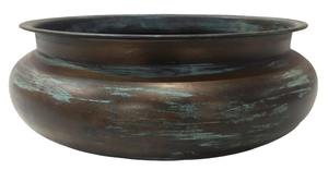 Urne en métal finition antique avec poignées en corde, grand pot décoratif rustique, style vintage, centre de table pour la maison, le jardin, l'hôtel - Product Image 3